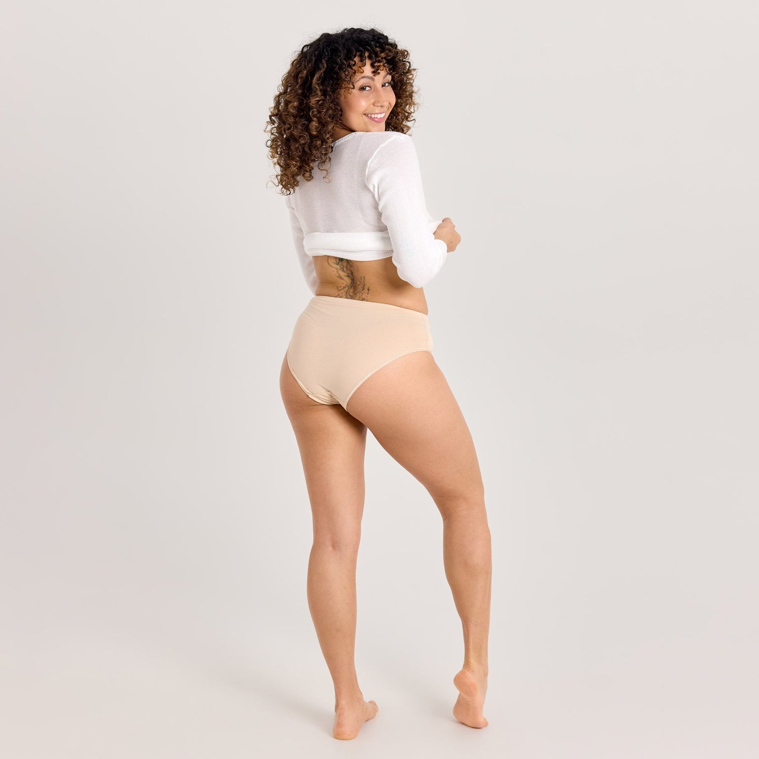 MIDI naisten alushousut puuvilla, beige