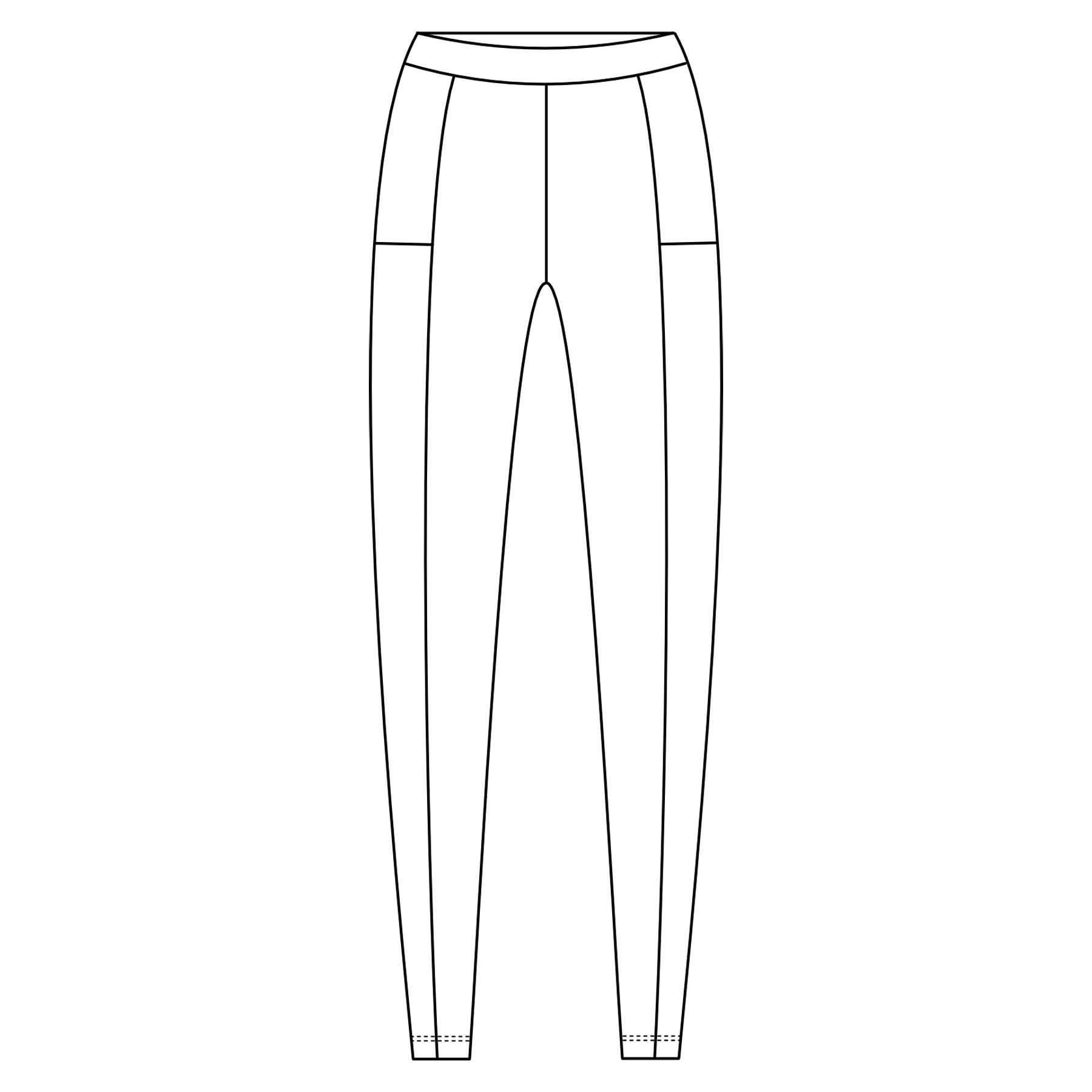 Piirroskuva treenileggingeistä, mistä näkee minkä malliset leggingsit ovat.