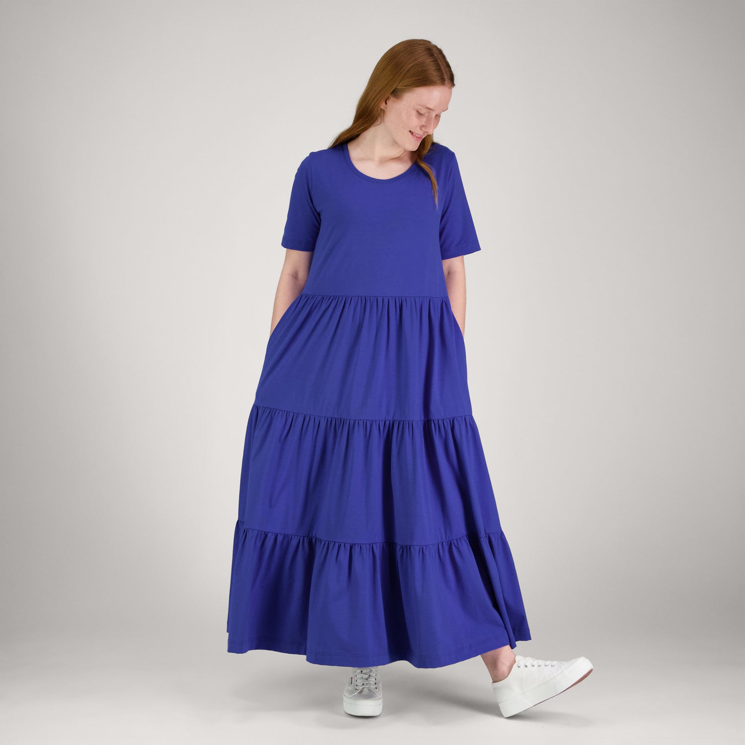 FRILLA maksimekko lyhythihainen, kirkas sininen