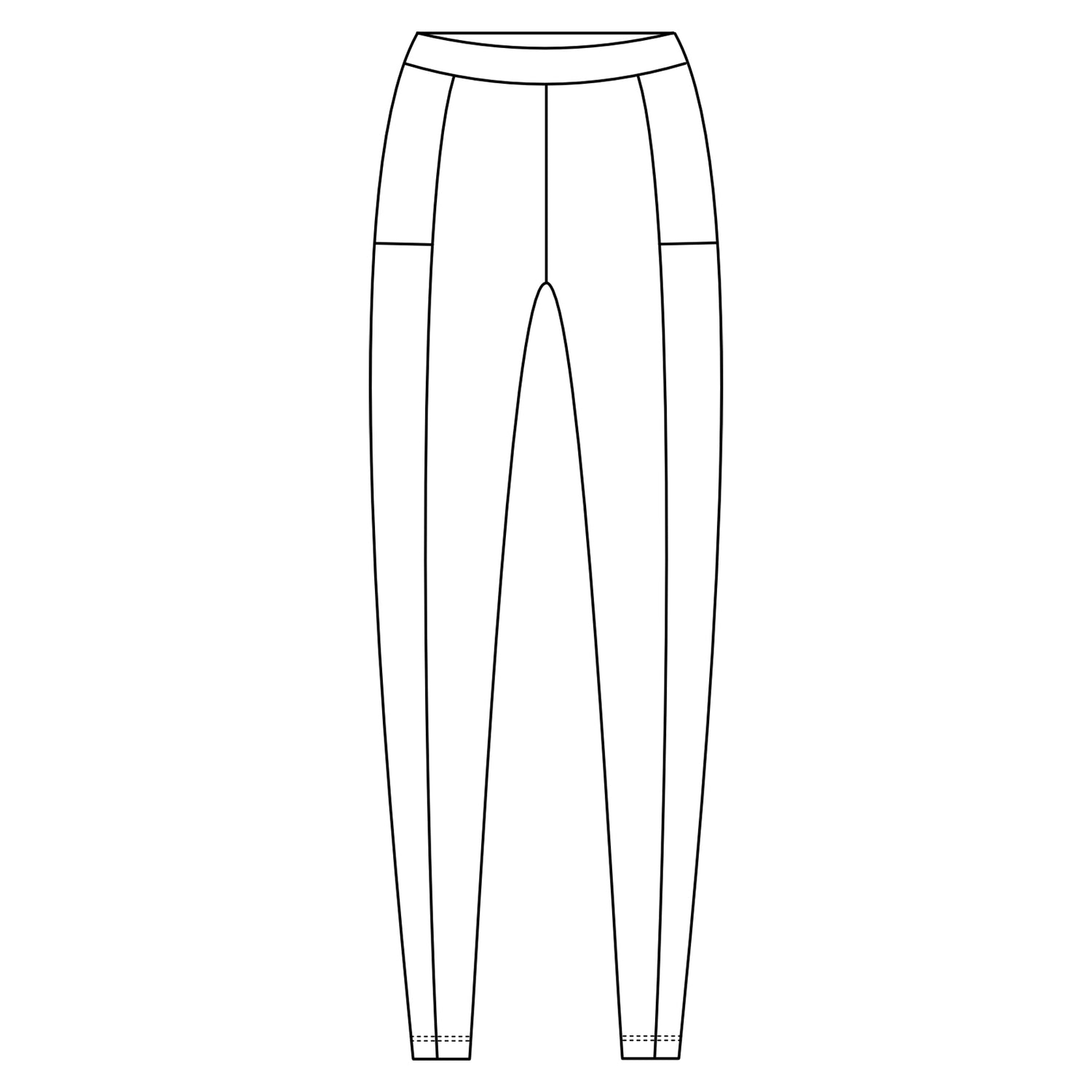 Piirroskuva treenileggingeistä, mistä näkee minkä malliset leggingsit ovat.
