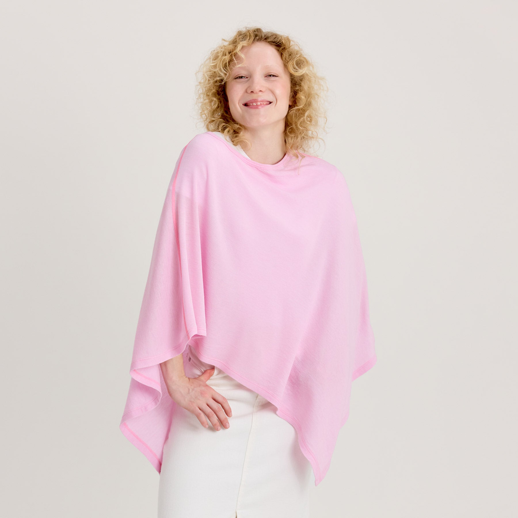 Poncho, merinosilkki, poistuva väri