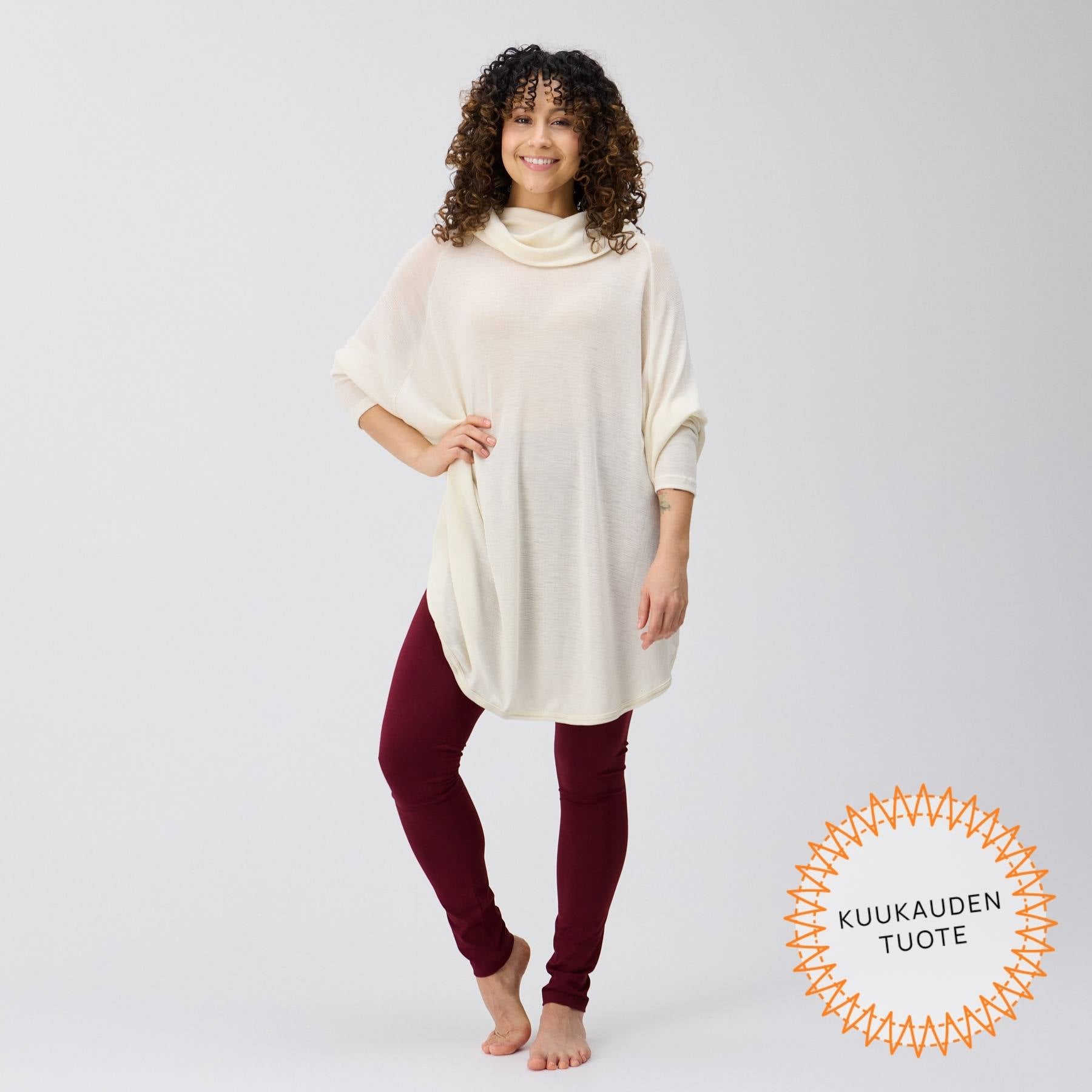 Merinosilkkinen neuletunika on tammikuun kuukauden tuote. Koodilla TUNIKA saat ilmaisen toimituksen tuotteelle.